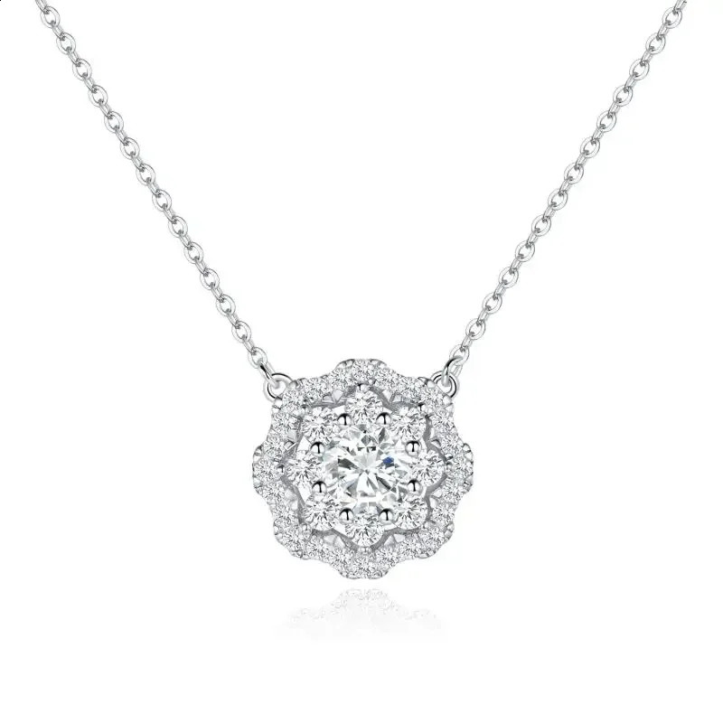TKJ 925 sterling silver chain pendant necklace simple flower shaped necklace jewelry gift friend free delivery 241018