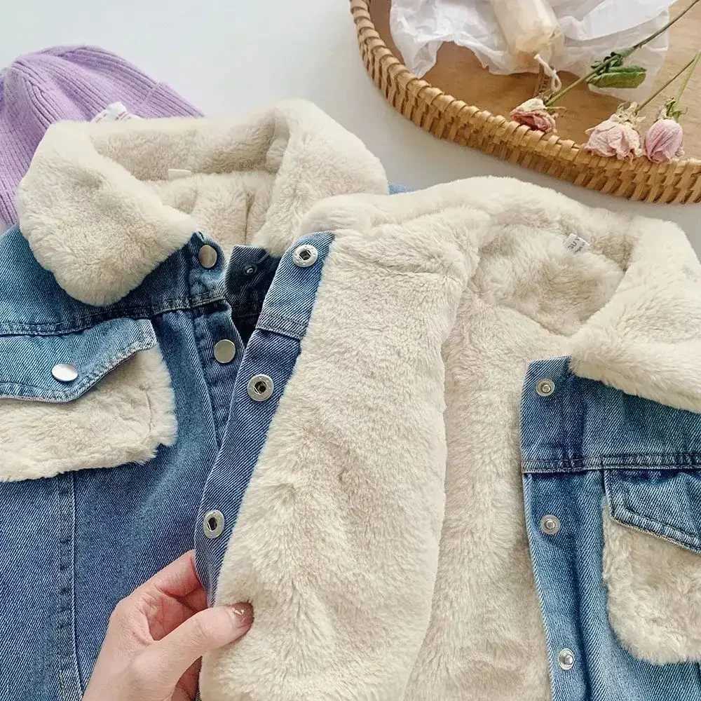 Childrens jackets thick wool denim jackets new styles winter new girls Korean warm denim clothing boys and babies fashion M241018