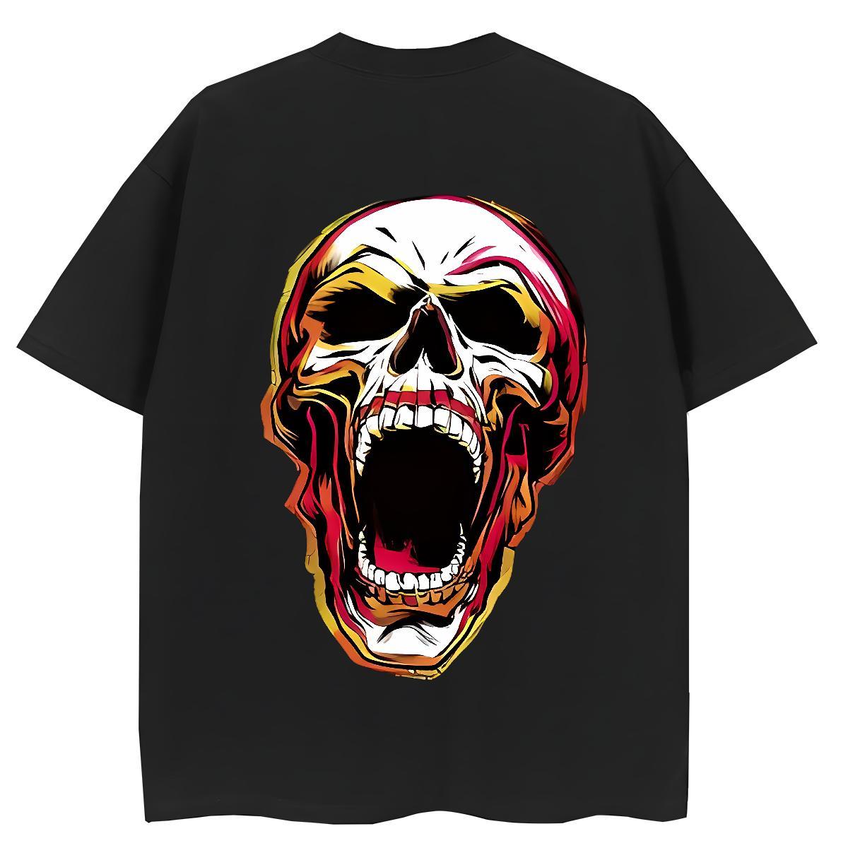 2024 DIY Woman T Shirts 230g Pure Cotton O Neck Short Sleeves Outdoor skull Tshirt for Man Woman Loose Custom Printed Clothings