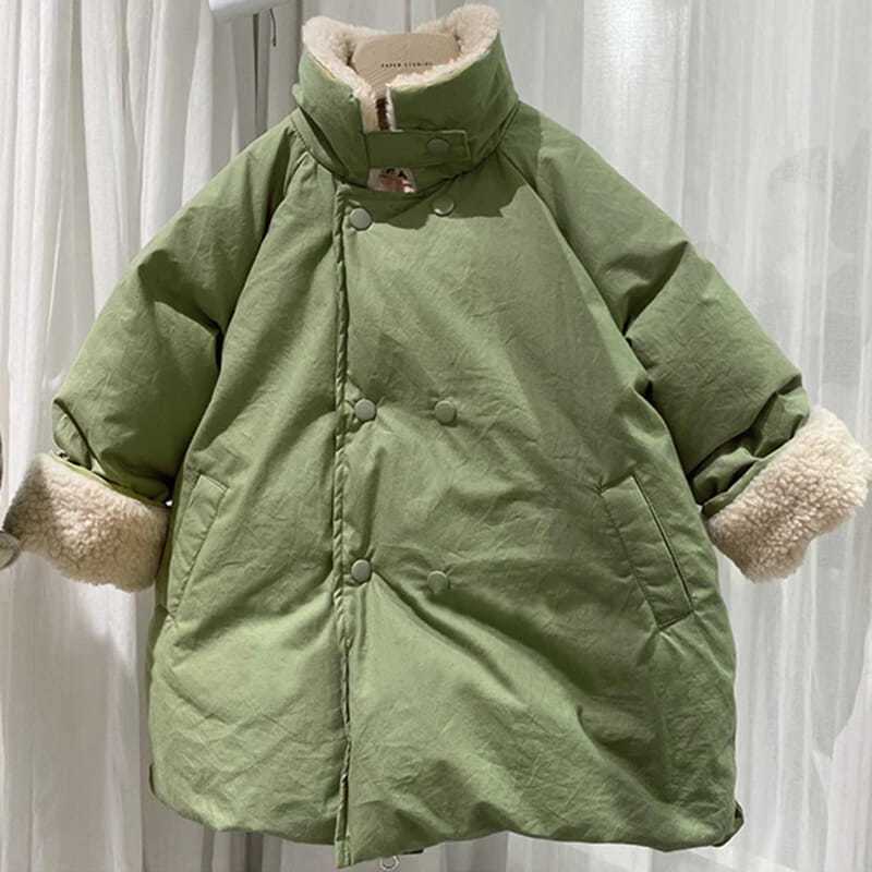 Boys outerwear cotton jacket long warm and velvet thick winter childrens clothing M241018