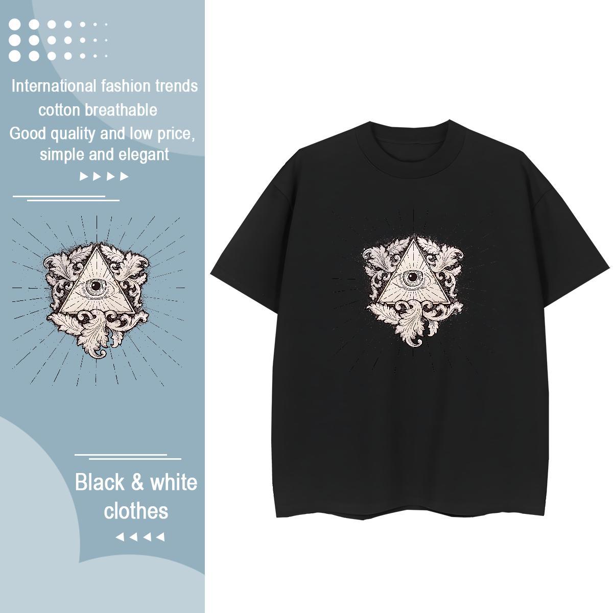 Designer T shirt 230g Cotton Breathable Hip Hop Street eye of the devil Womens Tshirts Soft Customized Tops