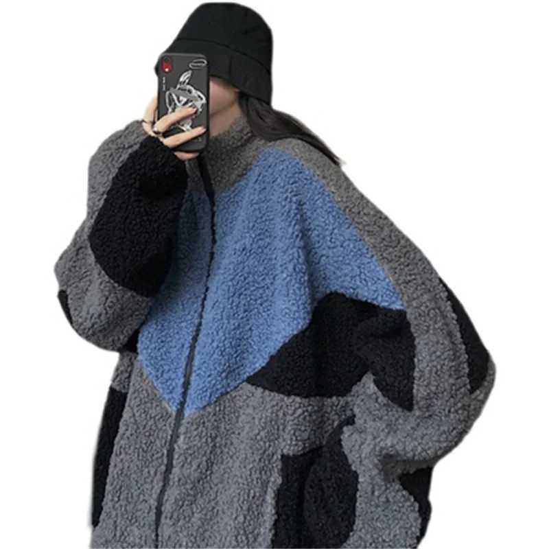 South Korea ins2022 Winter New Harajuku Loose Versatile Plus Cashmere Thick Lamb Wool Cotton Coat men Women Tide CommutingX241018