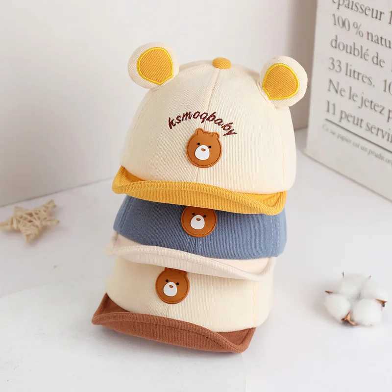 Korean Cute Bear Baby Baseball Cap Spring Baby Boy Girl Peaked Hat Soft Infant Toddler Sun Hat Bonnet LX241018