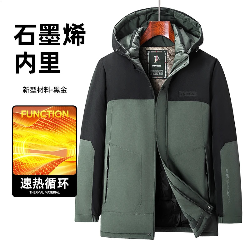 Long sleeved hoodie to keep warm in winter Parkas mens functional casual high-quality business jacket 241007