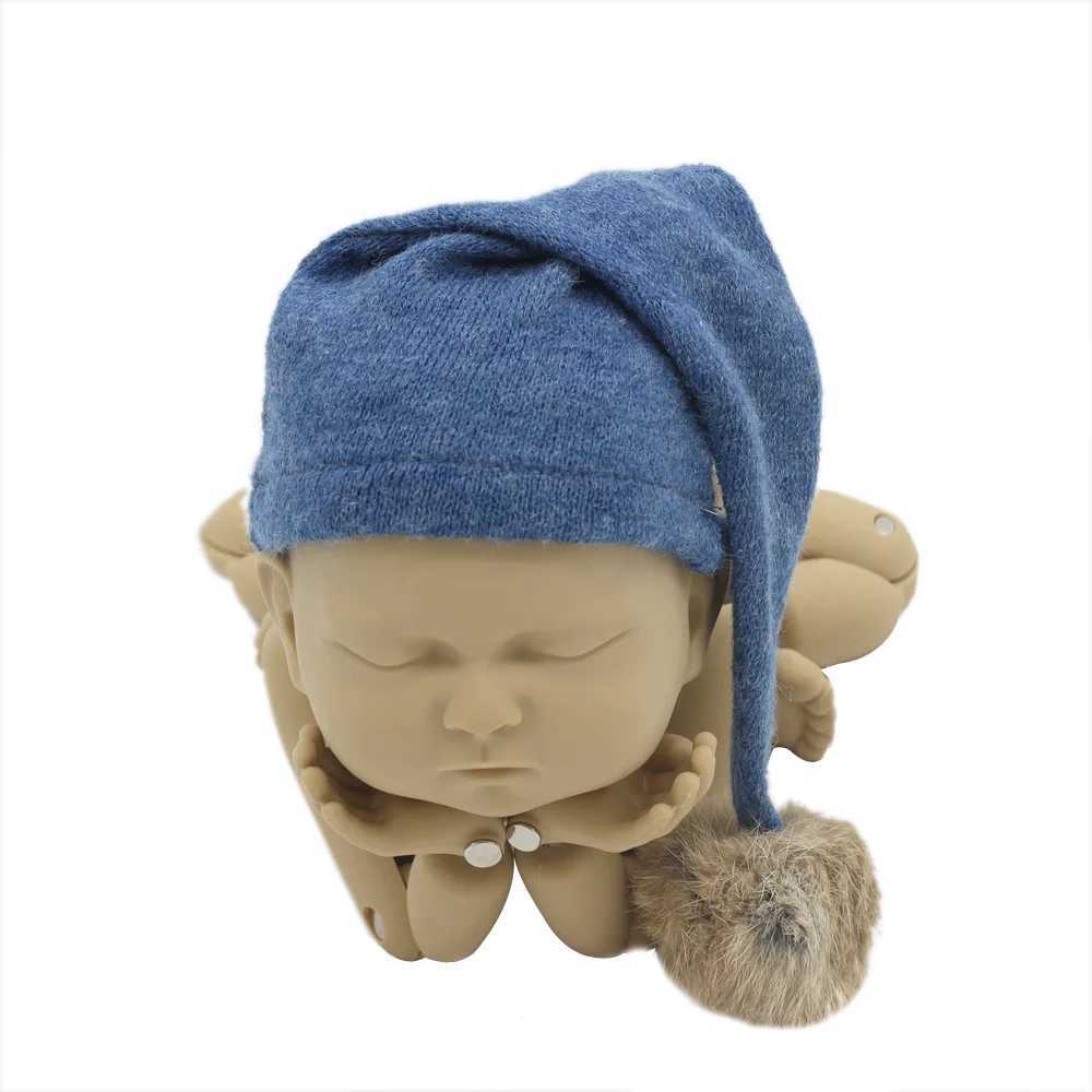 Photo Photography Props Cap Hat Newborn Photography Props Knit Fur Ball Newborn Hats Baby Photoshooting LX241018