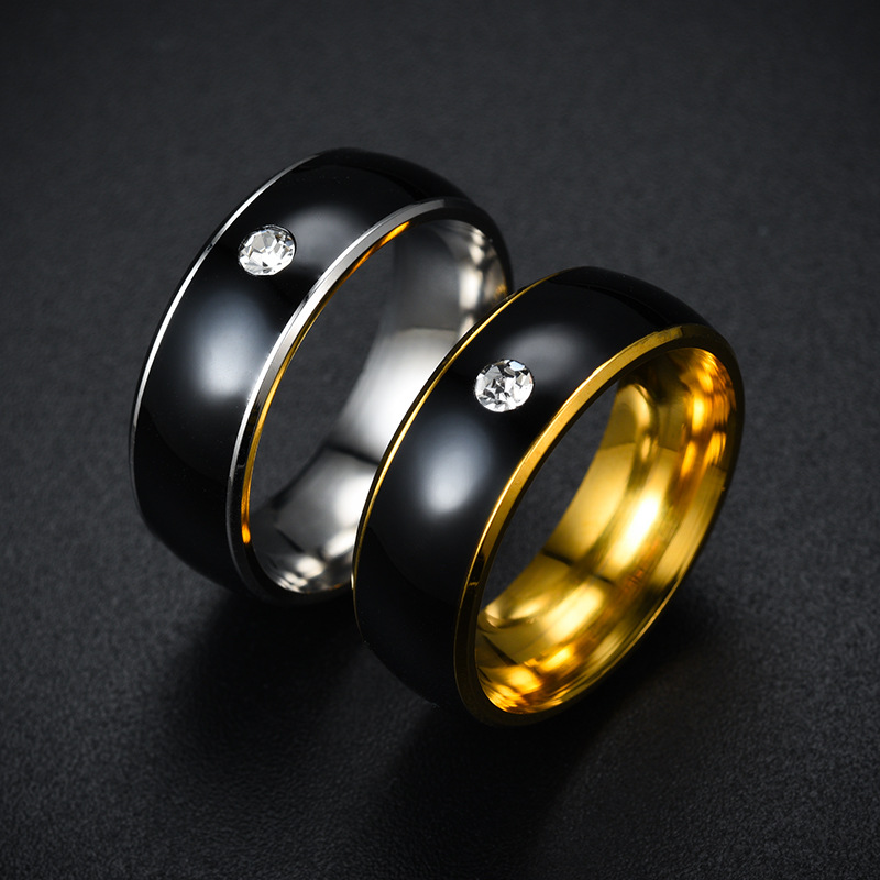 Stainless Steel Men's Fashion Finger Band Ring Waterproof Couple Titanium Steel Rings for Men Women Party Birthday Nice Jewelry Gift