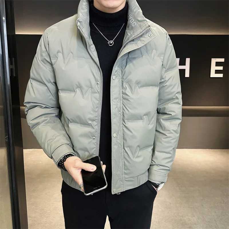 2024 Winter Cotton Jacket Mens Quality Short Leather White Duck Down Warm Coat Men Casual Thickened Cold-proof Lightweight Coat LX241018