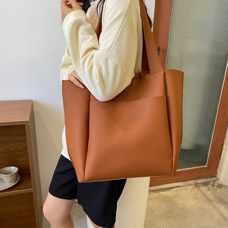 Leisure large capacity shoulder 2024 new trendy Korean version simple hand-held women's tote bag for women #29 c1f5b