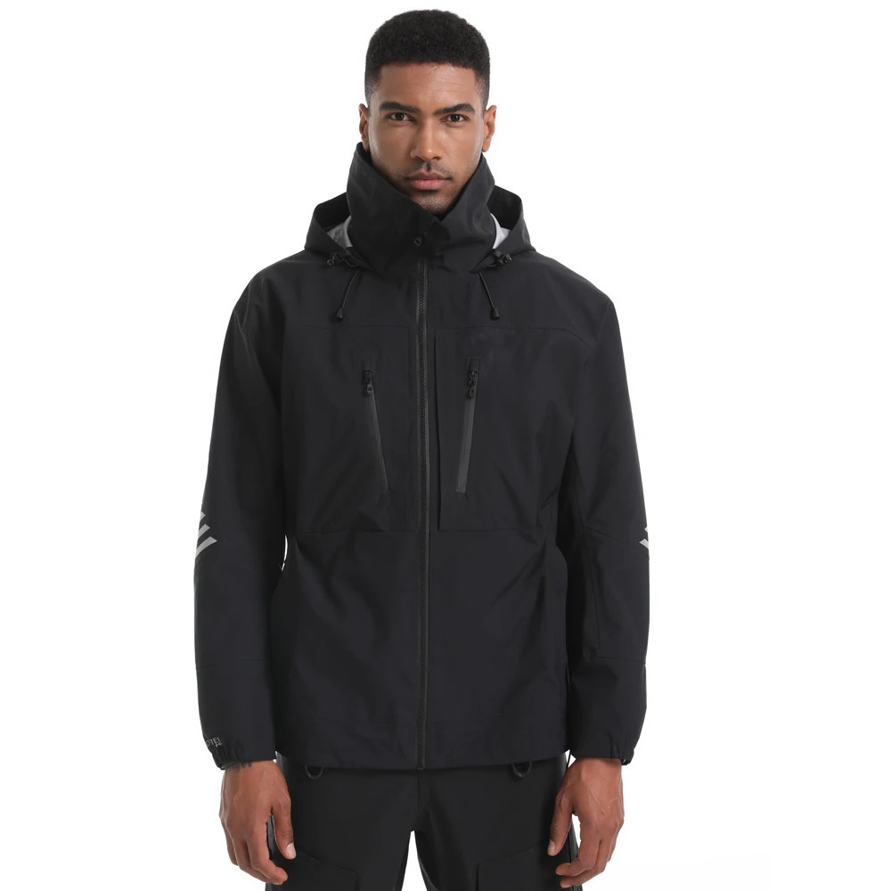 Mens Waterproof Pro Dry Fishing Jacket Breathable Outwear Seafaring with Hidden Hat 241018