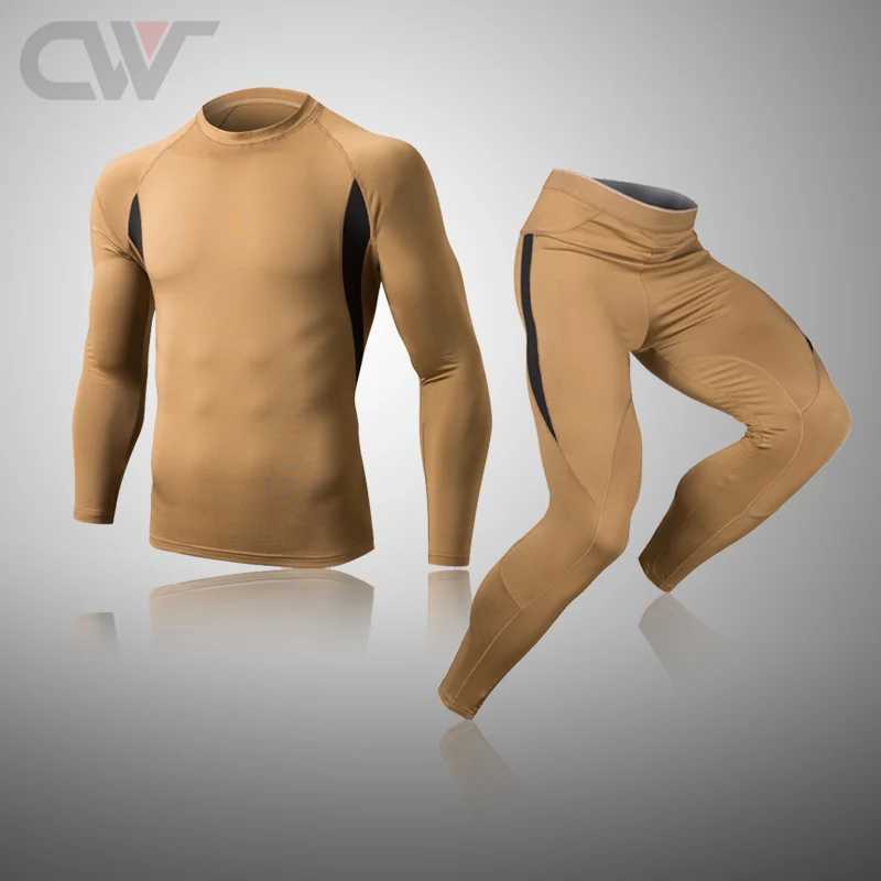 Men's Thermal Underwear Winter New Men Thermal Underwear Sets Compression Flce Sweat Quick Drying Sports Thermo Clothing Men Long Johns Leggings 