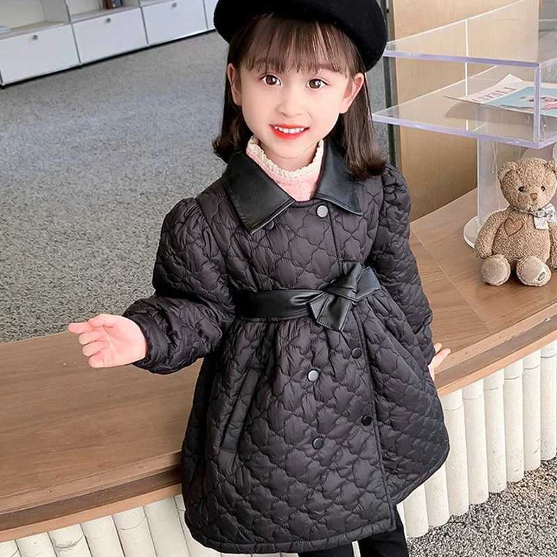 new patch work Coats girls winter warm Parka jacket childrens fashion Parka jacket baby cotton clothing 2-6 years M241018