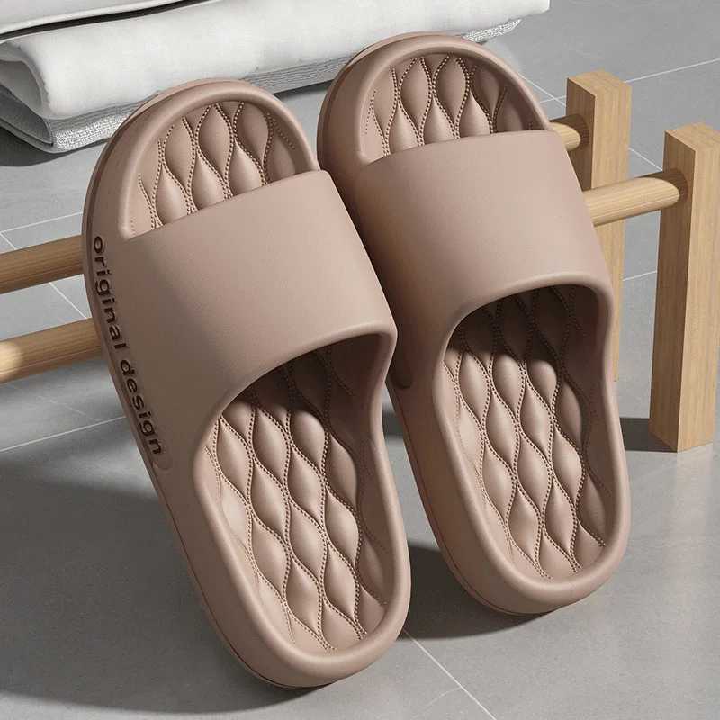Smile Pop House Shower Bathroom Shoes EVA Beach Slides Fashion Soft Cloud Slippers 2024 hot Summer Men Antiskid Sandals Z241018