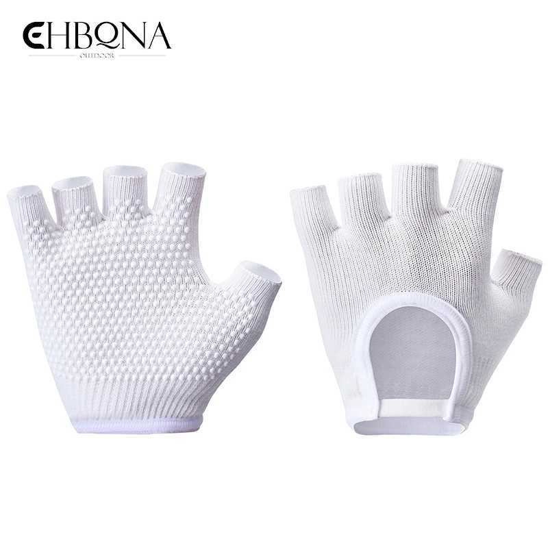 1 pair of womens non slip yoga gloves cotton half finger gloves breathable outdoor cycling Bicyc Pilates sports fishingW241018