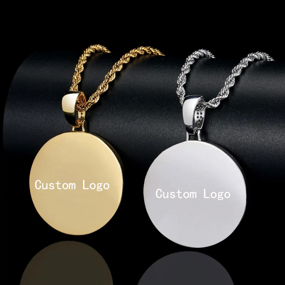 Customized po pendant memory medal solid picture necklace hip-hop jewelry personalized ice cube zircon tennis chain gift 241018