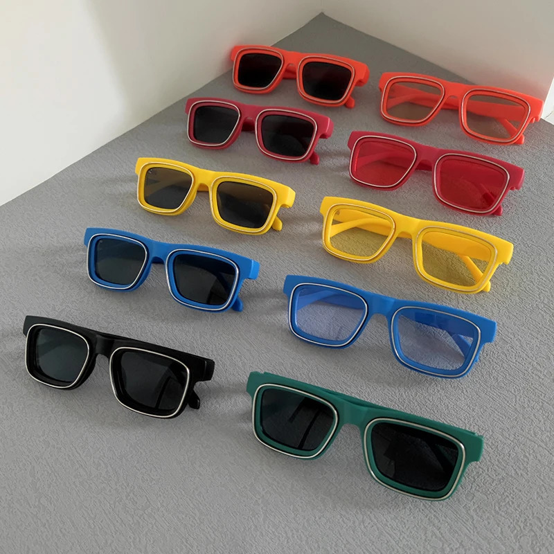 10 Piece Set Sunglasses Wholesale Women Fashionable Big Frame Rectangle Eyewear Trendy Outdoor Unisex UV400 Shades Sun Glasses 241007