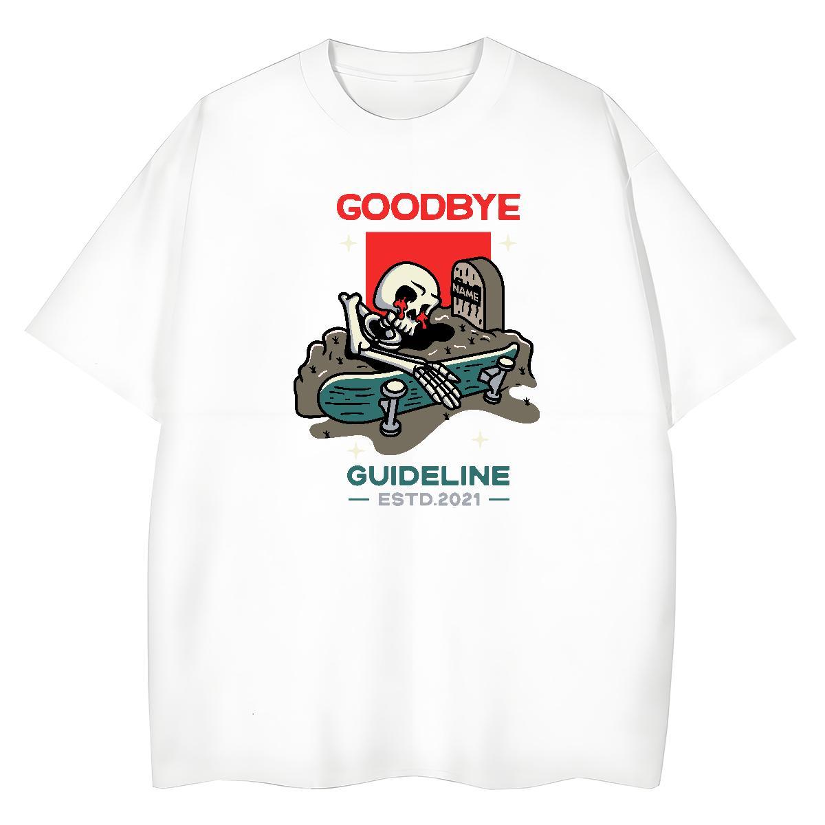 Stylist T Shirt For Woman 100% Cotton 230g Short sleeve Soft Hip Hop skull Women Tees Loose fit Skull Tops Shirt