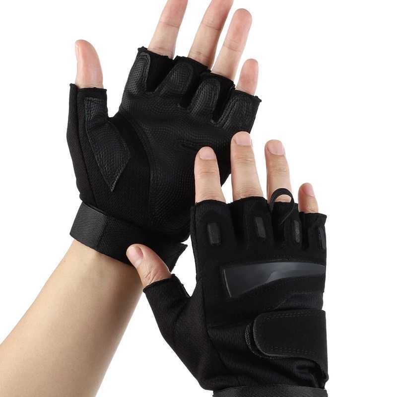 Half finger gloves for mens outdoor cycling anti slip and wear-resistant mountain fitness training five finger glovesW241018
