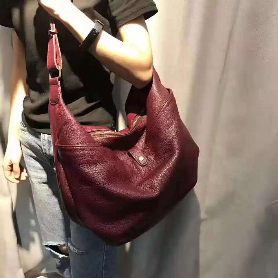 Genuine Leather New Ladies European And American Fashion Large Capacity Shoulder Casual Messenger Bags