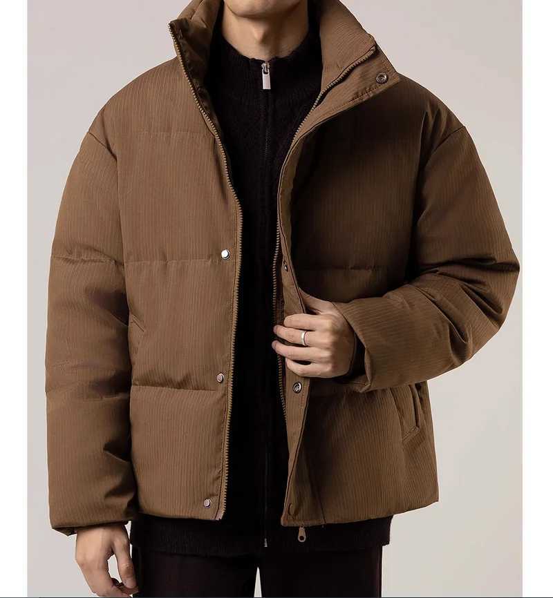 Winter short down jacket mens stand up collar thickened warm jacket LX241018