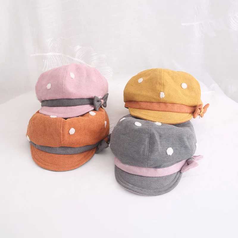 Cute Bow Princess Baby Girl Hat Kids Retro Style Beret Hats for Girls Fashion Spring Winter Children Cap Baby Accessories 2-6Y LX241018