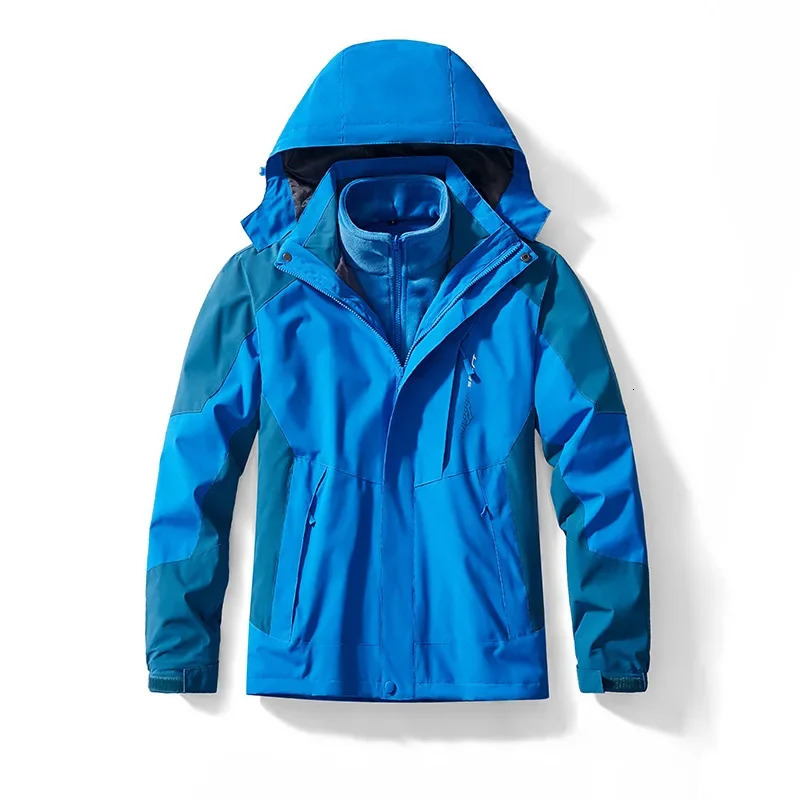 Outdoor Waterproof Suits Mens Womens Twopieces Sets 3 in 1 Thick Warm Coats Camping Windbreaker Winter Coat Hiking Windproof 241018