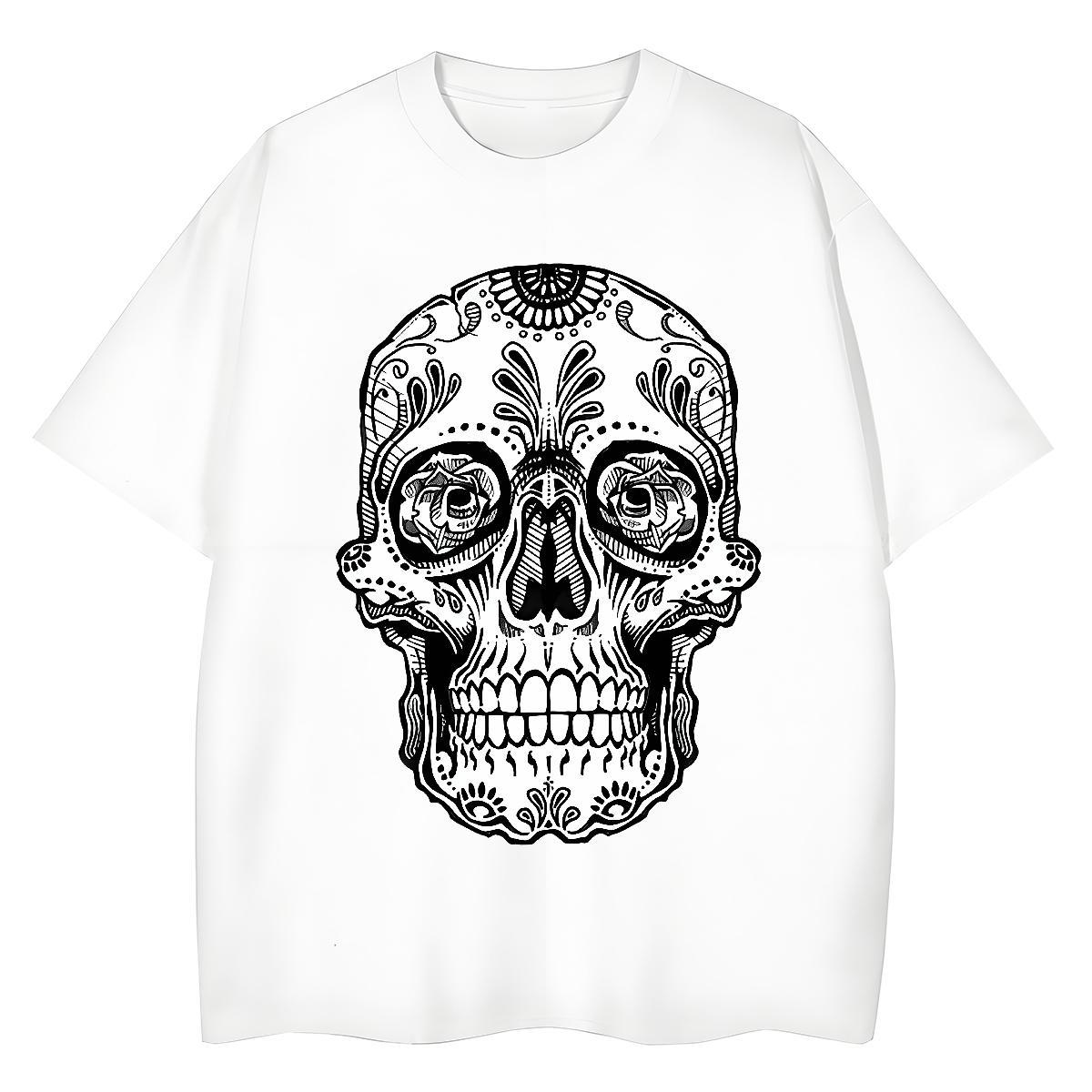 Classic T shirt 230g 100% Cotton Comfortable Daily Wear skull Unisex Tshirts Nice Graphic Tops Shirt