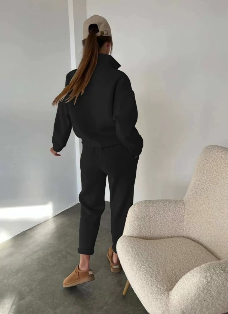 A6825 Women Sports Hooded Sweater Yoga Two Piece Set Winter Coat Fitness Sweatshirt Workout Hoodie Long Pants Jogger Suit Gym Tracksuit Autumn and win