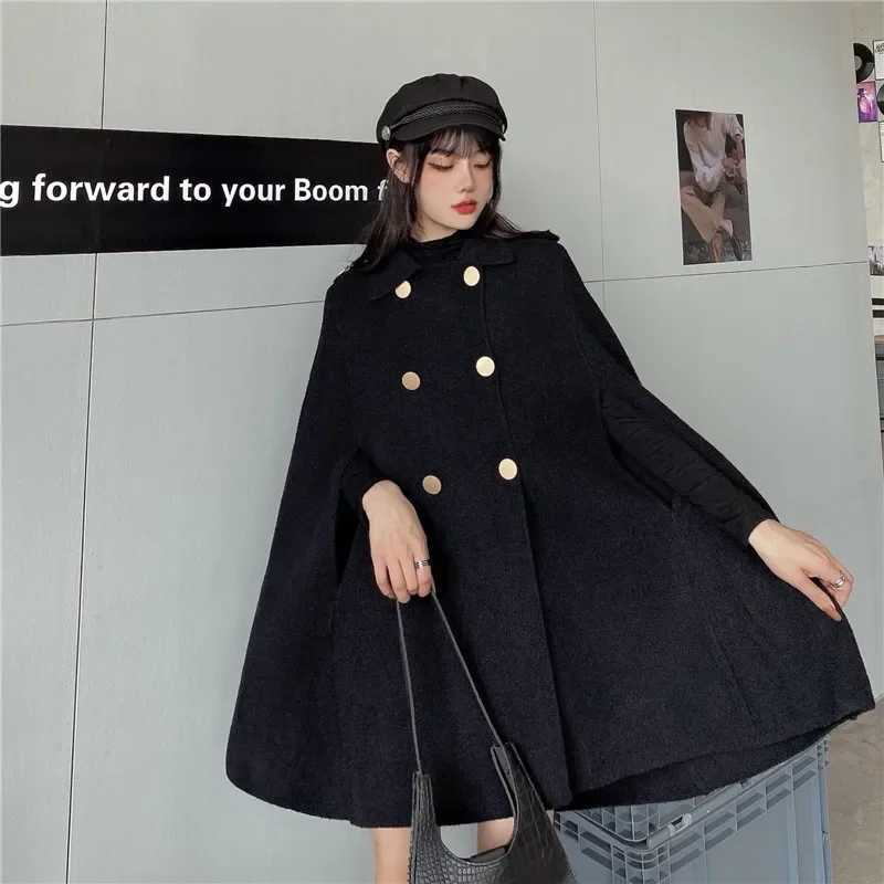 Autumn Winter Plus Size Women Coat Woolen Cloth Cloak Loose Overcoat Female High Quality 2022 Manteau Femme Hiver OversizeX241009