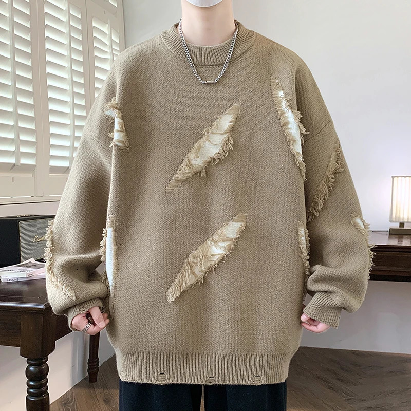 Autumn Fall Winter Fashion Round Neck LongSleeved Knitted Pullover Mens Sweaters Casual Versatile Loose Men Sweater 241018