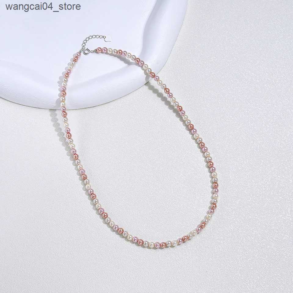 Chokers 925 sterling silver 6mm pearl necklace womens jewelry necklace pearl bead necklace cheap item with party gift L240910