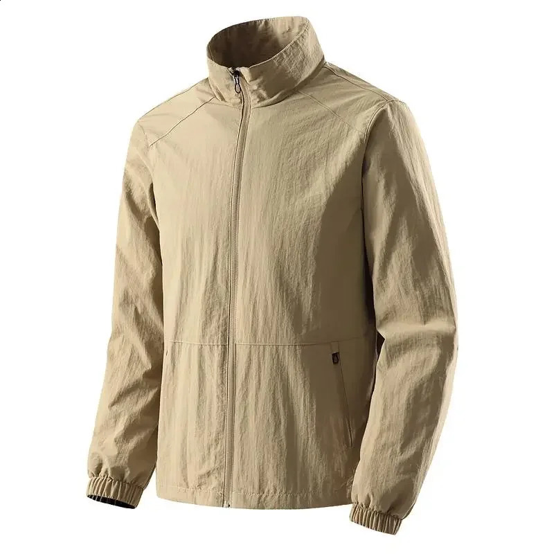 Plus Size Jacket Men Stand Collar Thin Coat Outdoor 5XL 6XL 7XL 8XL Waterproof Autumn Winter Fashion Loose Outwear Bomber 241009