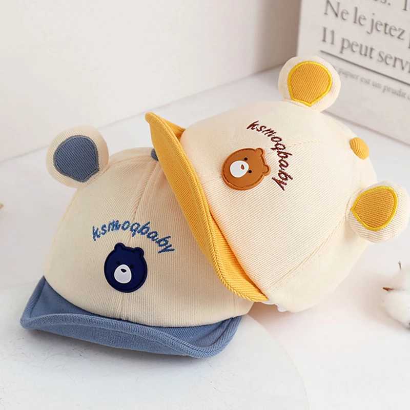 Korean Cute Bear Baby Baseball Cap Spring Baby Boy Girl Peaked Hat Soft Infant Toddler Sun Hat Bonnet LX241018