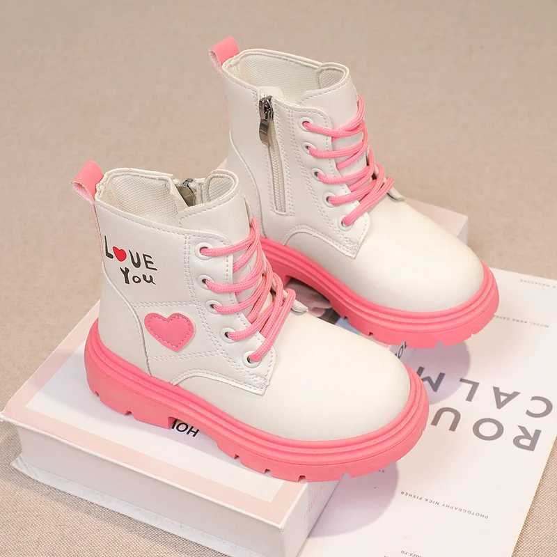 Boots Girls Ankle Boots Non-slip Kids Fashion Performance Boots Heart Children Princess Catwalk Boots Anti-Slippery Size 26-37 H241018