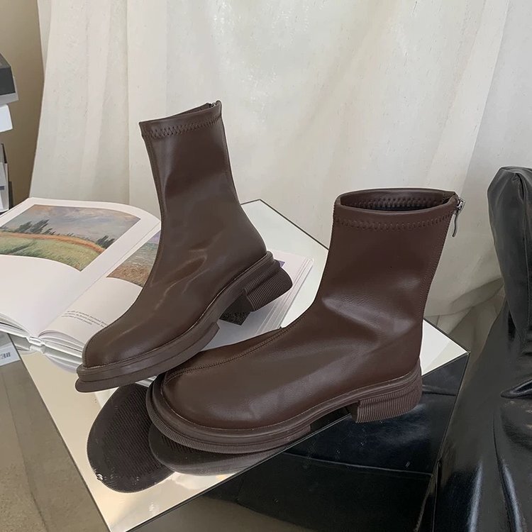 Upgraded Winter Martin Boots for Women 2024 New Autumn Edition with Fleece British Thick Bottom Height Increase and Slimming Short Boots for Women