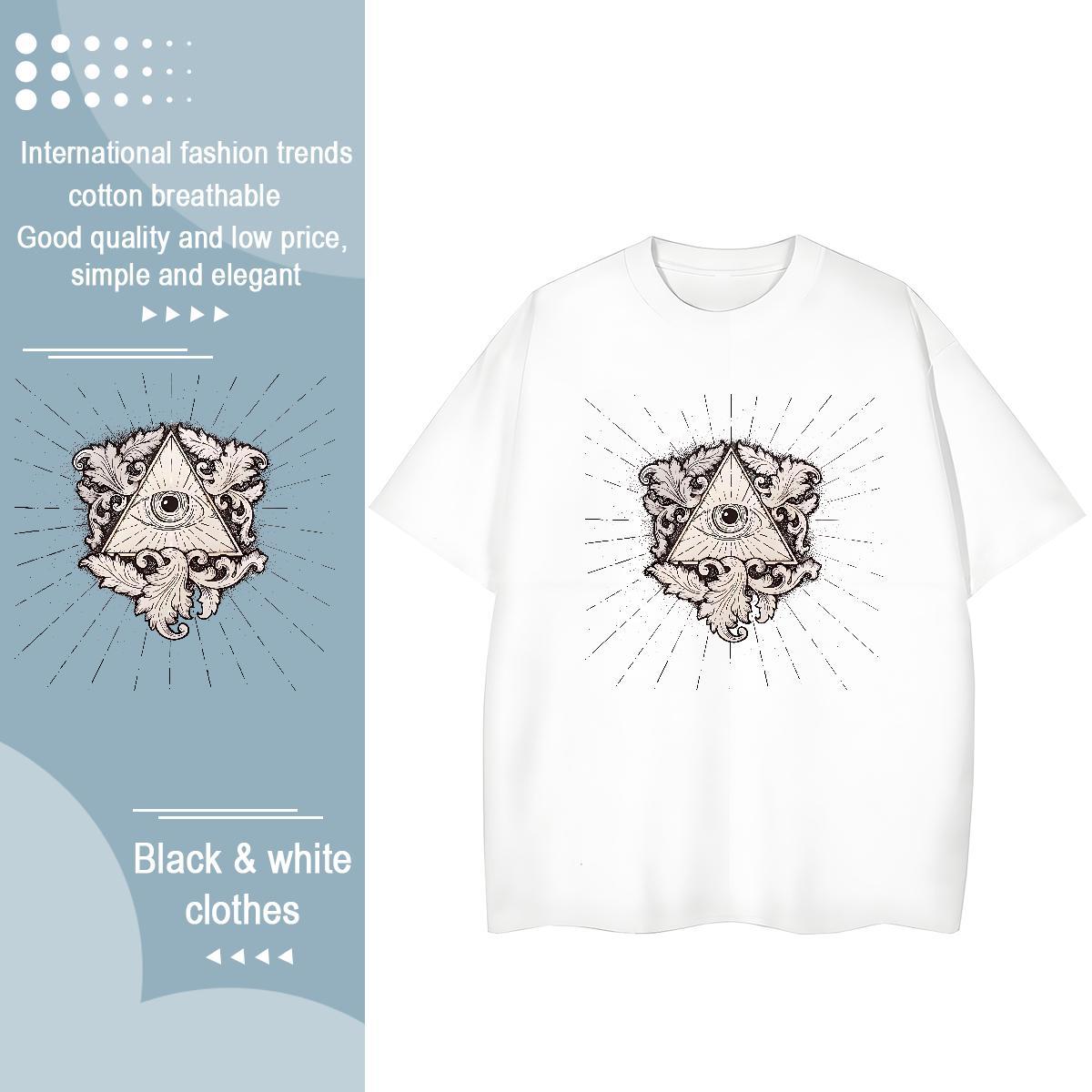 Designer T shirt 230g Cotton Breathable Hip Hop Street eye of the devil Womens Tshirts Soft Customized Tops