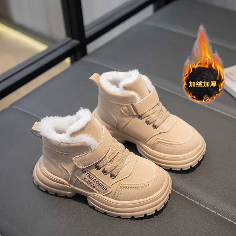 Boots Winter childrens snow boots thickened velvet childrens casual cotton shoes waterproof lightweight top-level boys and girls cotton boots H241018
