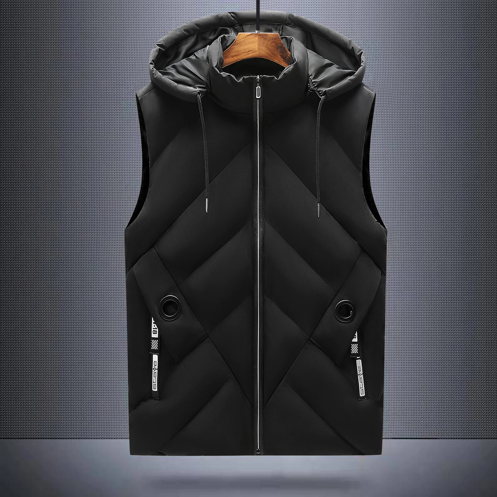 mens fashion spring autumn winter down cotton vest jacket young leisure selfcultivation 241018