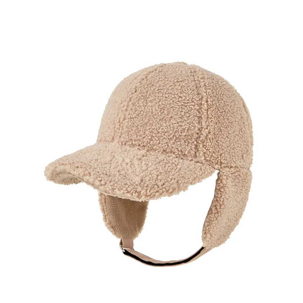 New winter lamb fleece thickened baseball cap men and women luxury simple trend outdoor windproof ear protection warm peaked hatX241018