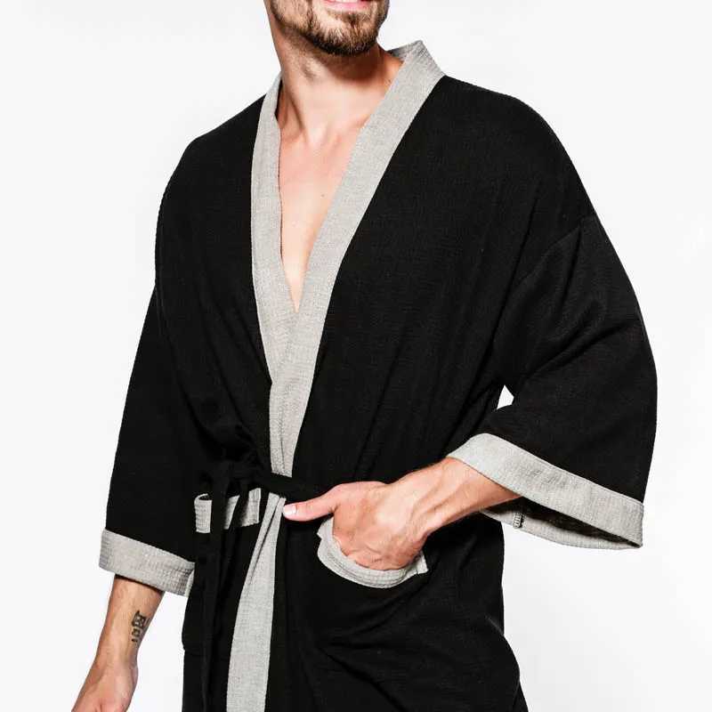 Spring summer Mens bathrobe 7XL Bust 140cm 6XL 5XL Loose cotton bathrobeXJ241018