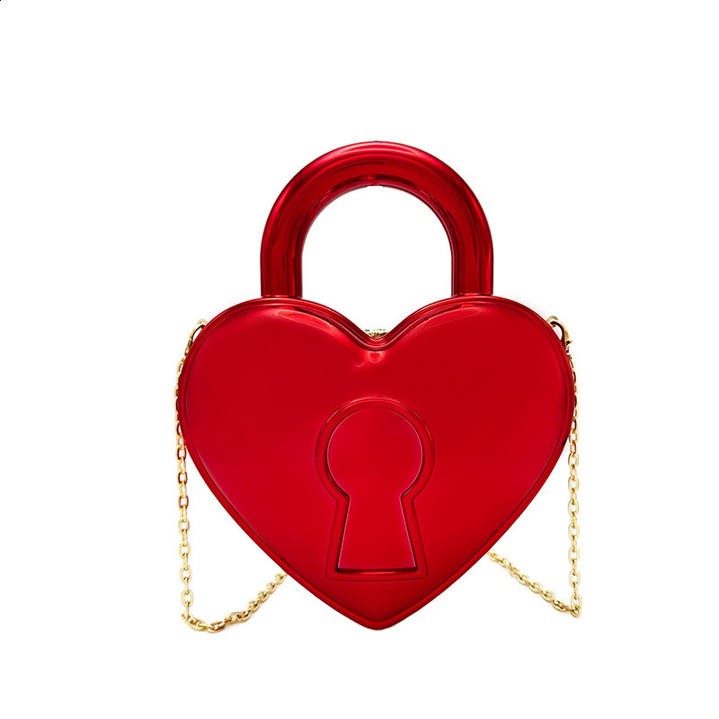 Acrylic box bag niche womens bag ins trendy chain crossbody bag internet celebrity love heart mouth red envelope R250317
