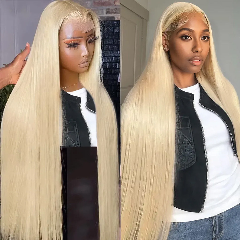 250 Density HD 613 Honey Blonde 30 40 Inches Straight 13X4 Frontal Wig 13X6 Lace Front Wigs Human Hair Color For Women