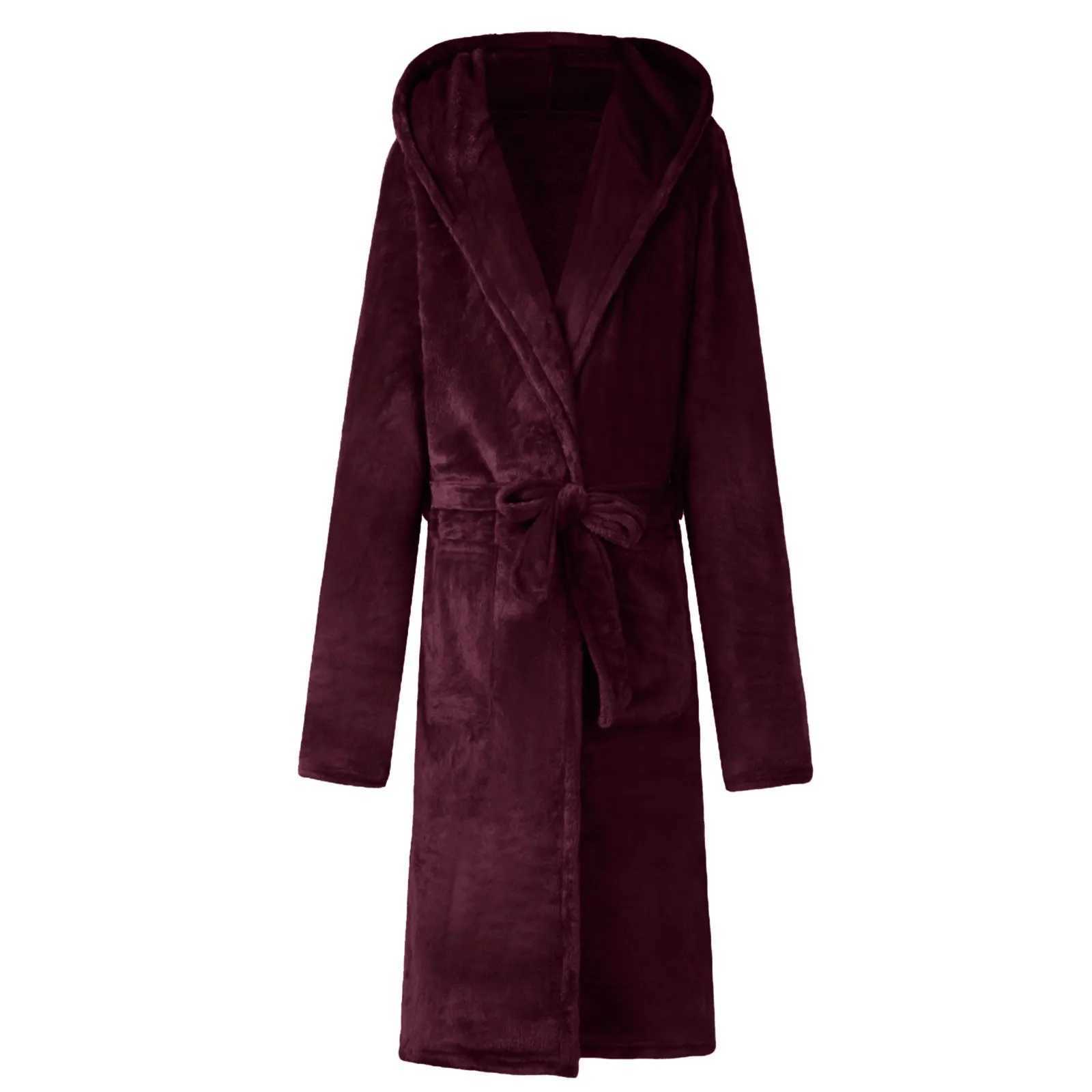 Mens Bathrobe Winter Warm Casual Flannel Robe Sleepwear Long Sleeve Plush Male Bath Robe Lounge Nightgown Homewear PajamasXJ241018