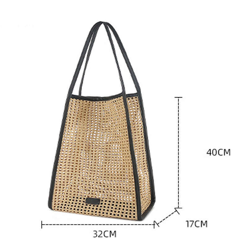 New Brand Design Straw Handbags Fashion Hollow Casual Women Beach Large Capacity Commuter Women's Tote Bag
