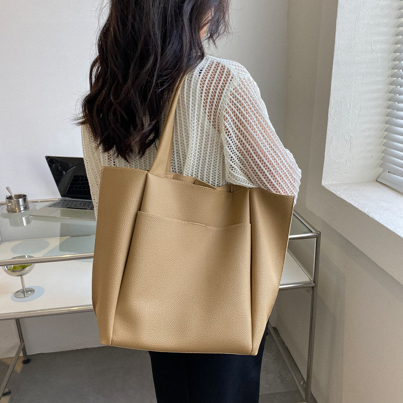 Leisure large capacity shoulder 2024 new trendy Korean version simple hand-held women's tote bag for women #29 c1f5b