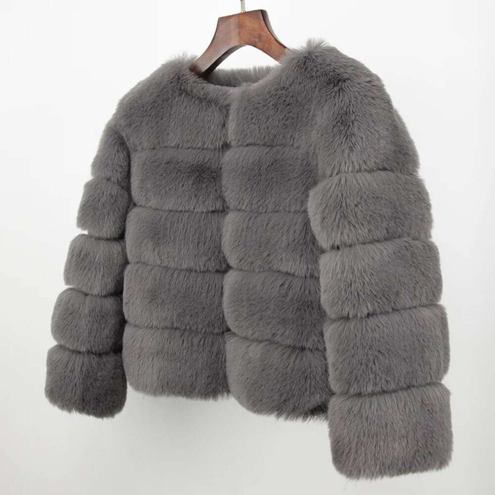 2024 Faux Coat New Brand Winter Jacket Women Elegant Thick Warm Outerwear Streetwear Fake Fox Rabbit Fur Fashion