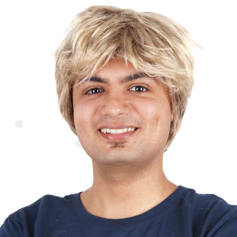 Golden Brown Short Hair Wig, Fluffy And Handsome Men's Wig