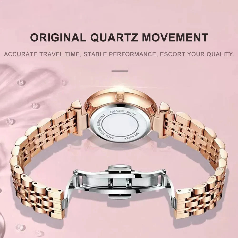 POEDAGAR y Woman Wristwatch Elegant Waterproof Stainless Steel Watch for Ladies Dress Diamond Quartz Womens Watches Reloj 241017