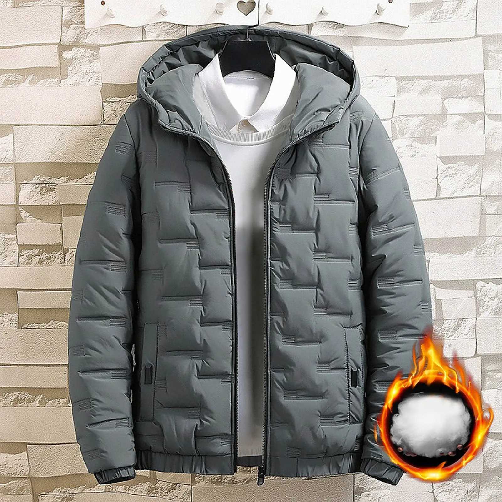 Down Jacket Coat Men Light Thin Zip Up Outerwear Plus Size Fashion Handsome Winter 2024 New Warm Padded Coat Boy Korean Version LX241018
