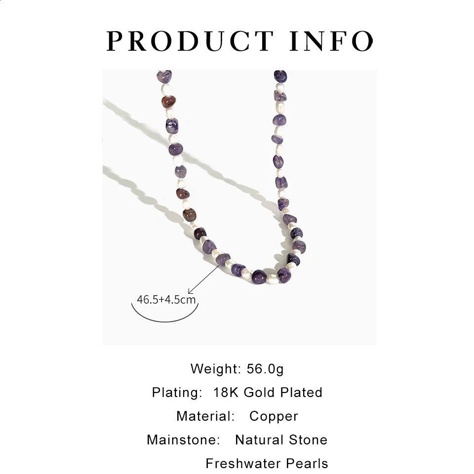 Perisbox Mixed Freshwater Pearl Natural Stone Necklace for Women Irregular Gemstone Bead Necklace Jewelry Unique Gift 241018