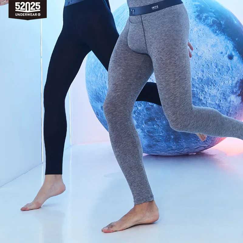 Mens Thermal Underwear 52025 Men Thermal Leggings MicroModal Merino Wool Silk Soft Light Breathable Tights Comfortable Men Leggins Thermal Bottoms L Y